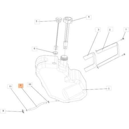 TUBO DE COMBUSTIBLE EMAK ORIGINAL SGS532986018013R | Newgardenstore.eu