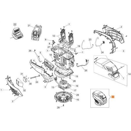 UNITE DE PUISSANCE OM GI 548/553 V COMPLET ORIGINAL EMAK 54350006R | Newgardenstore.eu