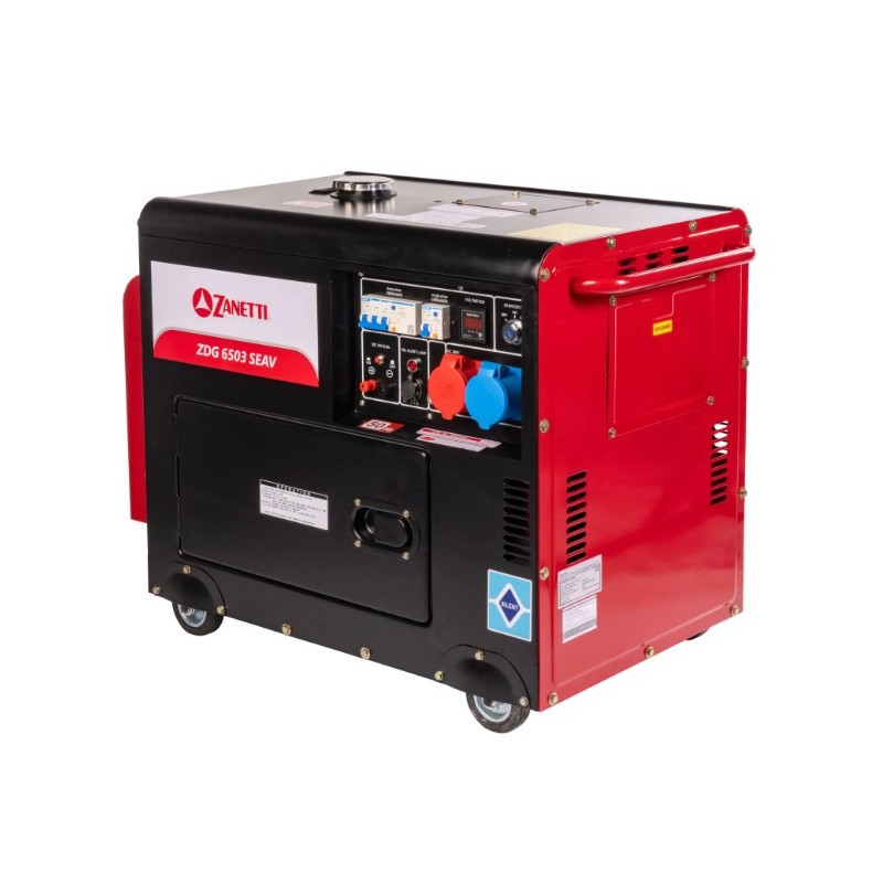ZANETTI ZDG6503SEAV 418cc Single Phase Three Phase 230V 400V Silent Diesel Generator