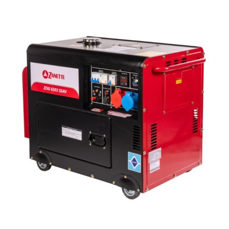 Generador diésel silencioso ZANETTI ZDG6503SEAV de 418 cc, monofásico, trifásico, 230 V, 400 V | Newgardenstore.eu
