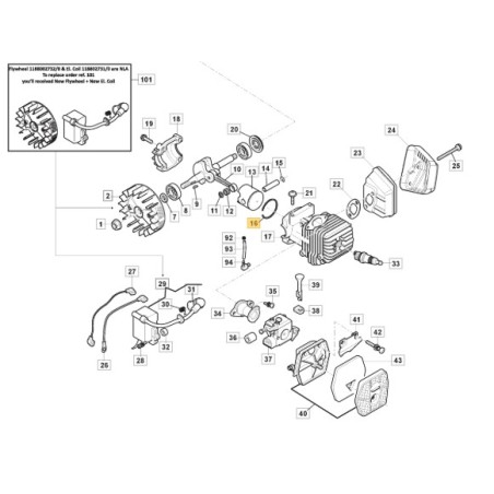 Original Stiga A2500 2525 chainsaw piston ring 123204014/0 | Newgardenstore.eu