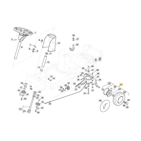 Roue arrière pour tracteur tondeuse VILLA12, référence d'origine STIGA 387680305/0 | Newgardenstore.eu