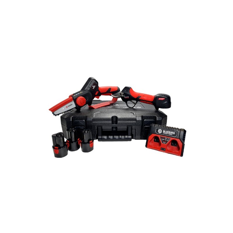 Kit potatore CS 22-04 forbice PS 23-25 FASTER BLUE BIRD con 3 batterie 12.6 V