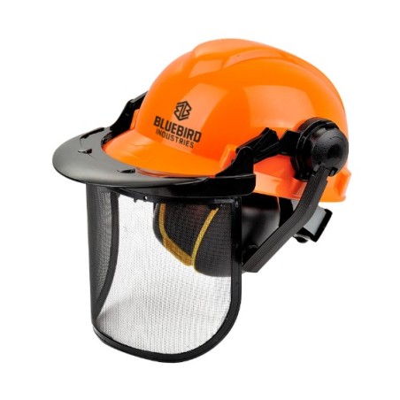 Casco professionale di protezione con visiera in nylon e cuffie BLUEBIRD | Newgardenstore.eu