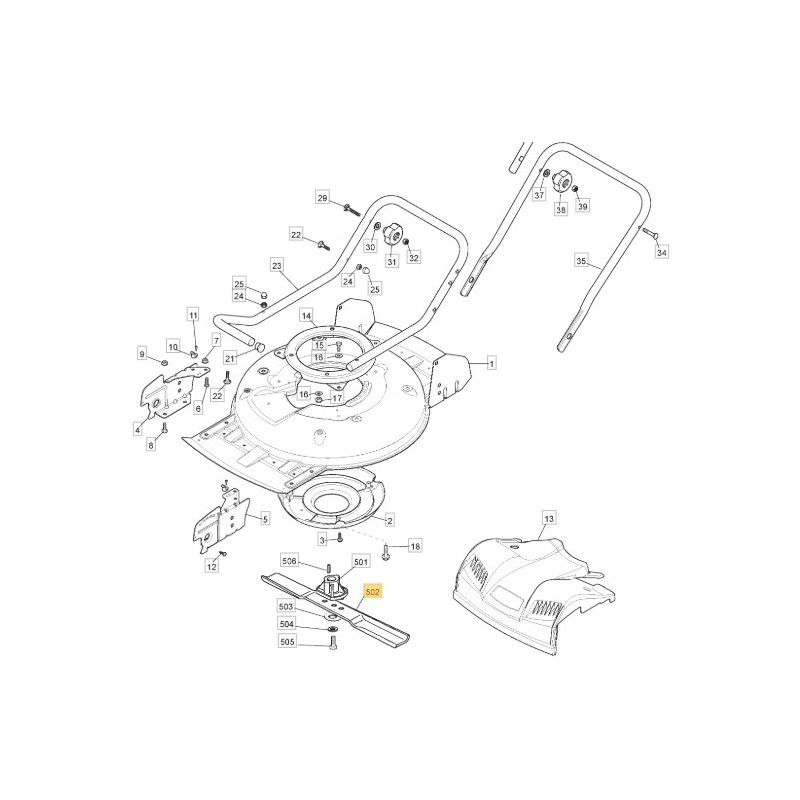 Cuchilla trituradora para cortacéspedes Multiclip50 50B 50EL, ORIGINAL STIGA 1111-9155-01