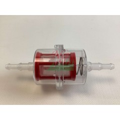 Transparent plastic petrol fuel filter red mesh cartridge | Newgardenstore.eu
