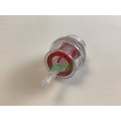 Transparent plastic petrol fuel filter red mesh cartridge | Newgardenstore.eu
