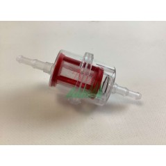 Transparent plastic petrol fuel filter red mesh cartridge | Newgardenstore.eu