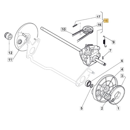 Unidad de accionamiento para cortacésped STIGA BL480MS A480MSB ORIGINAL 181003127/0 | Newgardenstore.eu
