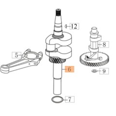 Original OLEOMAC L66151999 crankshaft for G44PK, G44TK, G48TK COMFORT lawnmowers | Newgardenstore.eu