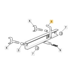 Perno traino trattorino tagliaerba 1235M 1330M ORIGINALE STIGA 125510021/1