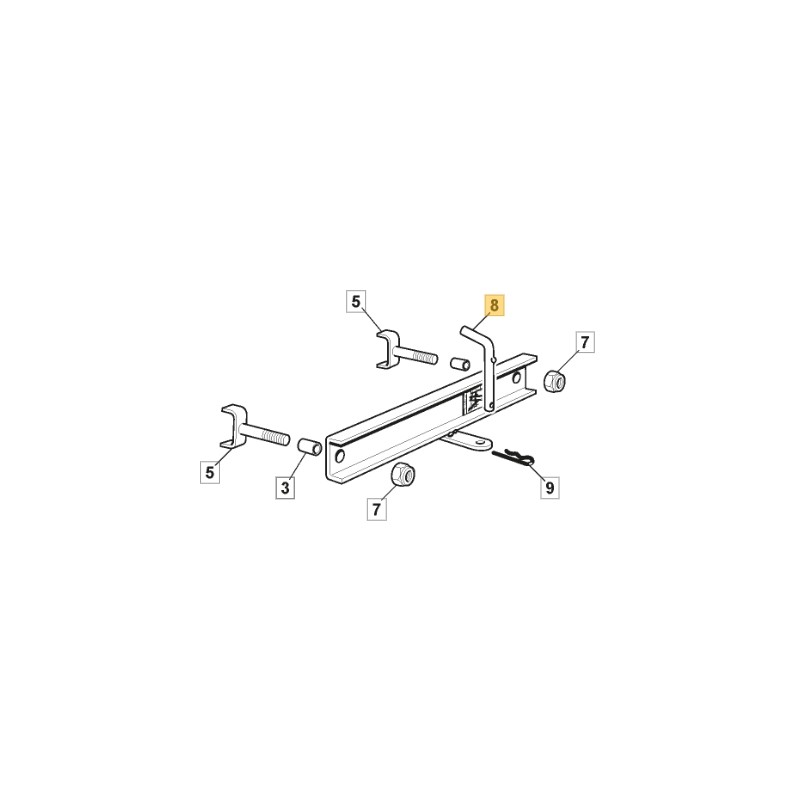 Tow pin for STIGA 1235M 1330M ride-on mowers, original 125510021/1