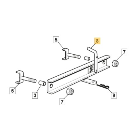 Pasador de remolque para cortacéspedes STIGA 1235M 1330M, original 125510021/1 | Newgardenstore.eu