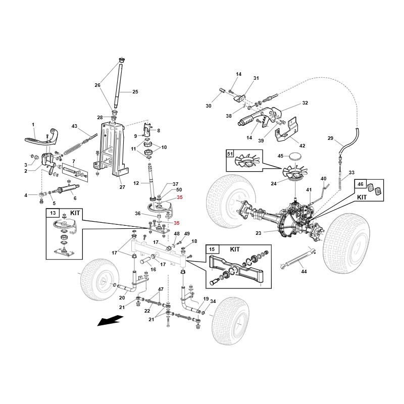 Cojinete de empuje para tractor cortacésped GTM GSM ORIGINAL GIANNI FERRARI 00111530012