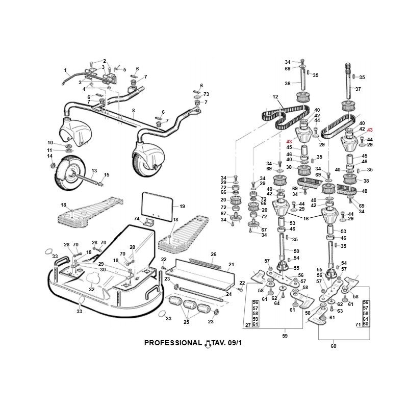 Support d'arbre de tondeuse autoportée ORIGINAL GIANNI FERRARI 95532000001