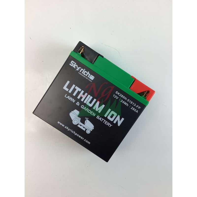 SKYRICH tracteur de pelouse batterie lithium capacité 22Ah tension 12V