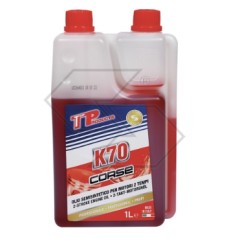 Starkes K70 Corse teilsynthetisches Öl für 2-Takt-Motoren, 1-Liter-Packung mit Spender | Newgardenstore.eu