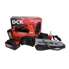 Motosierra a batería DCK KDCS20101 de 20 V, espada de 25 cm, con 2 baterías y cargador | Newgardenstore.eu