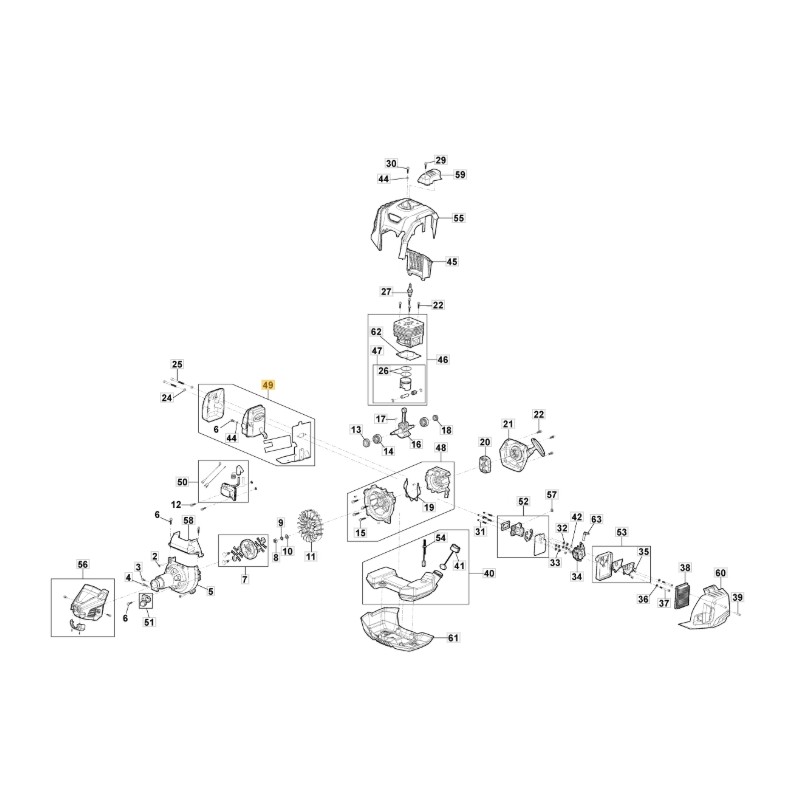 Kit silencieux d'origine pour débroussailleuse Stiga ABR45 BR55 118805109/1