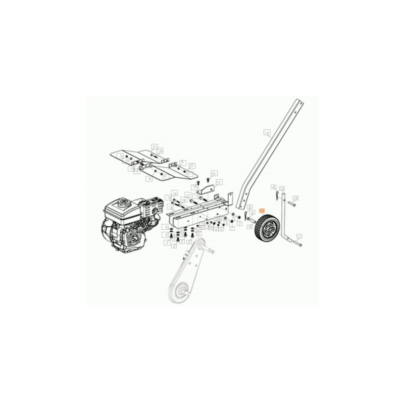 Rueda de soporte para motoazada MH155K, ORIGINAL OLEOMAC L66151913