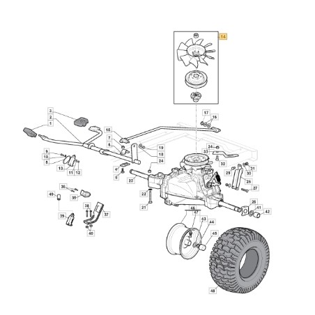Kit de poulie de ventilateur pour tracteur de pelouse STIGA 1530H ORIGINAL 1139-2201-01 | Newgardenstore.eu