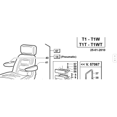 Asiento T4 Grammer ORIGINAL KUBOTA GIANNI FERRARI 00.73.00.0030 | Newgardenstore.eu