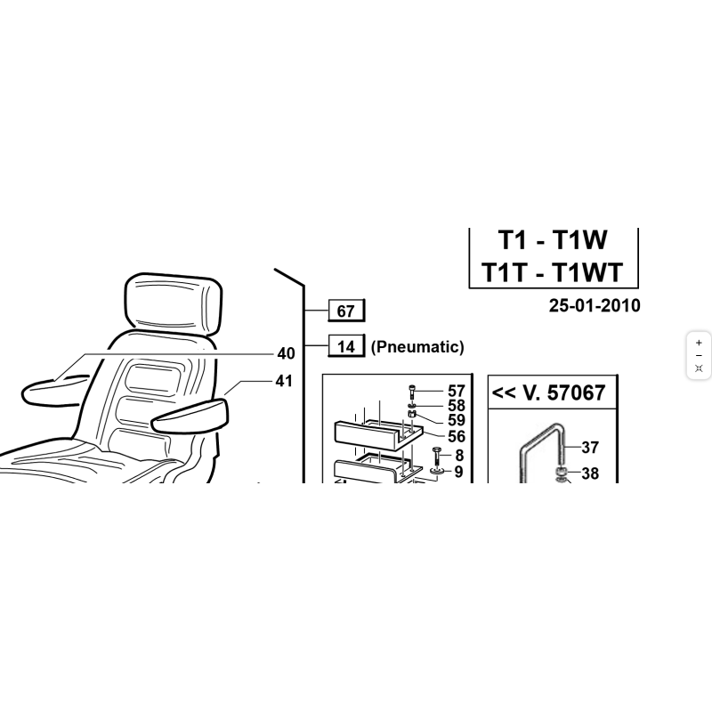 T4 Grammer seat complete ORIGINAL KUBOTA GIANNI FERRARI 00.73.00.0030