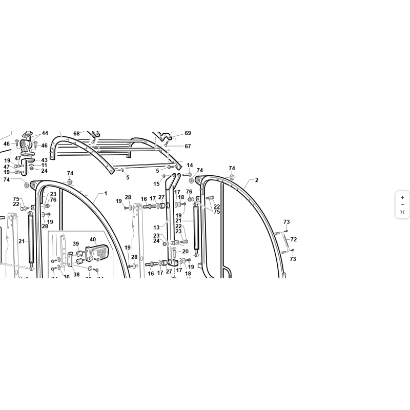 Arco SN x roll-bar ORIGINALE KUBOTA GIANNI FERRARI 01.50.00.8360