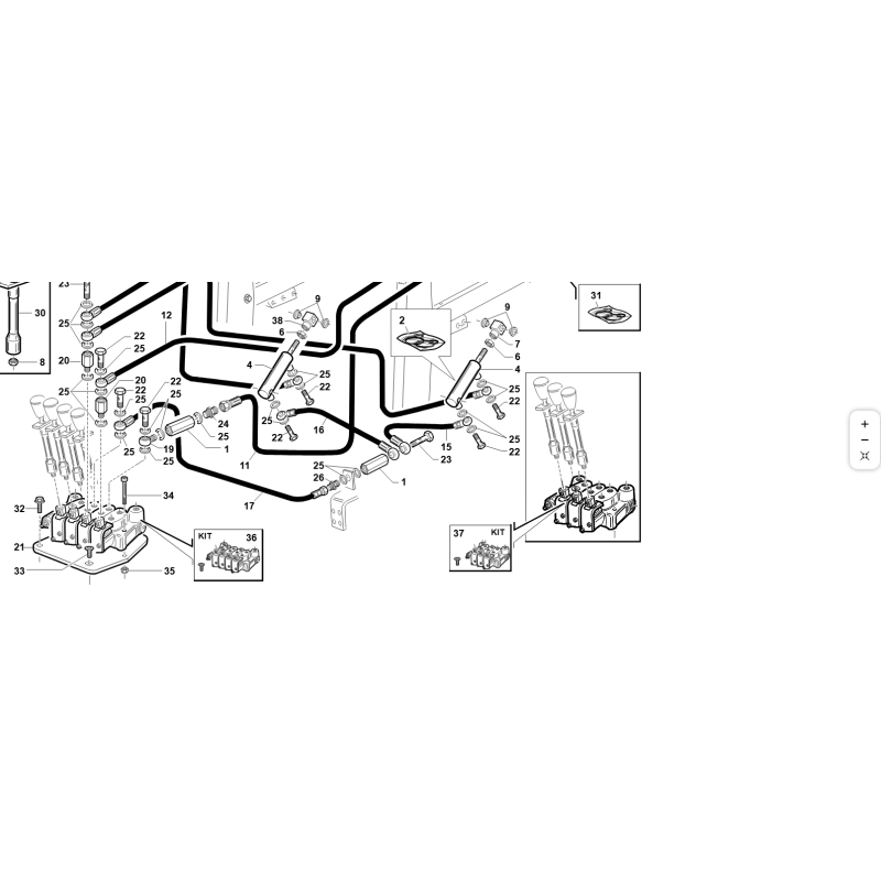 KIT DISTRIBUTORE 3 LEVE + VITE TSPEI M8 ORIGINALE KUBOTA GIANNI FERRARI 95598490000