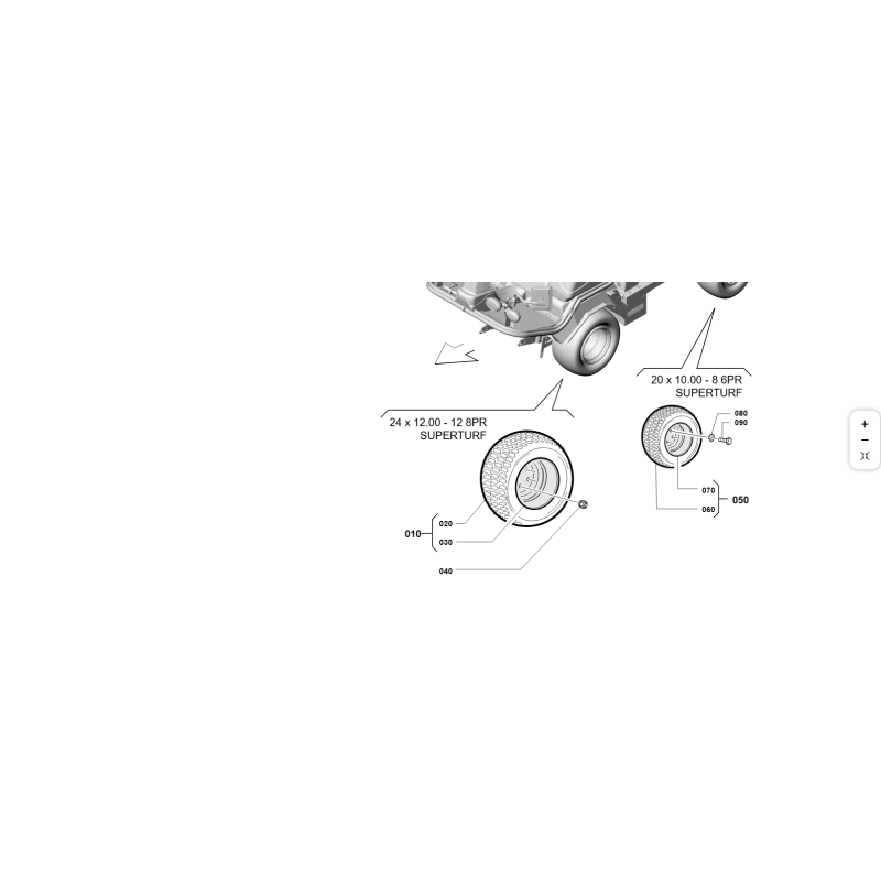 24x1200-12 8PR Kenda K500 S.Turf Wheel ORIGINAL KUBOTA GIANNI FERRARI 00.72.00.0080