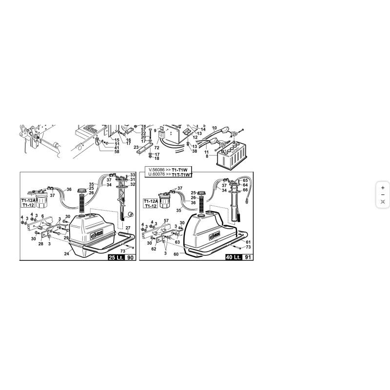 Réservoir de carburant LT.40 T2-4.Complex ORIGINAL KUBOTA GIANNI FERRARI 00.75.00.0160