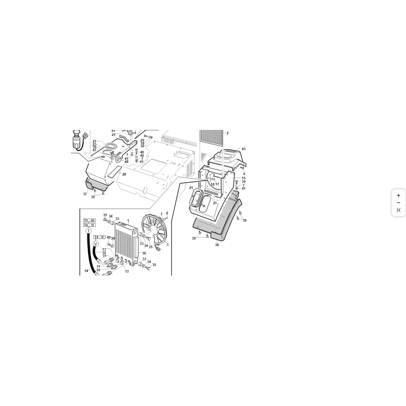 Left fender with oil radiator housing for T4 ORIGINAL KUBOTA GIANNI FERRARI 01.50.00.5310