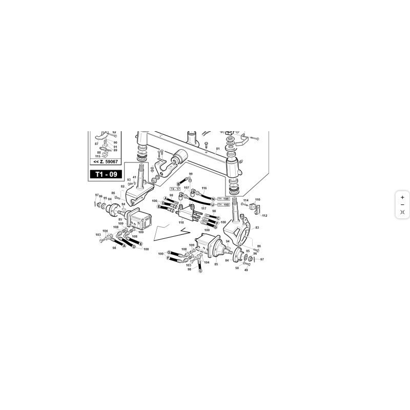 Support de montage complet T1W d'origine KUBOTA GIANNI FERRARI 01.50.01.4961