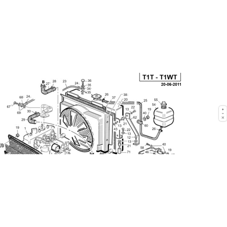 5-row water radiator K1105 -1105T - ORIGINAL KUBOTA GIANNI FERRARI 00.54.10.0040