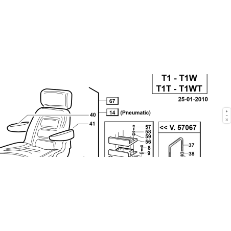 Asiento  T4 Grammer ORIGINAL KUBOTA GIANNI FERRARI 00.73.00.0030