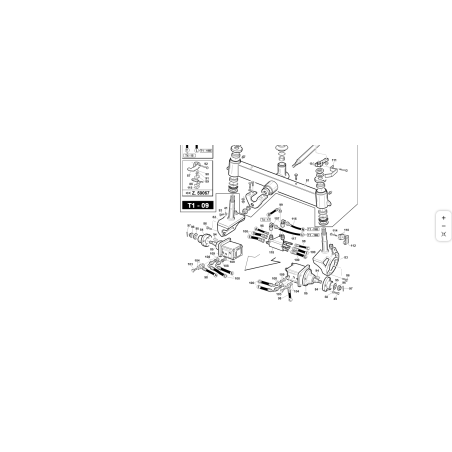 Axe d'articulation DS avec support de moteur hydraulique T1-4WD ORIGINAL KUBOTA GIANNI FERRARI 01.50.01.1640