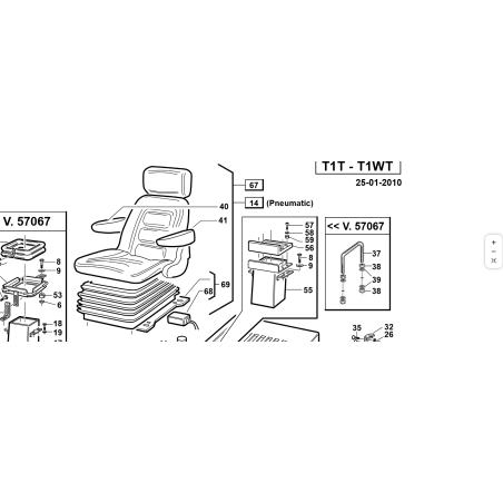 Apoyabrazos SN para asiento T4 ORIGINAL KUBOTA GIANNI FERRARI 00.73.00.0034