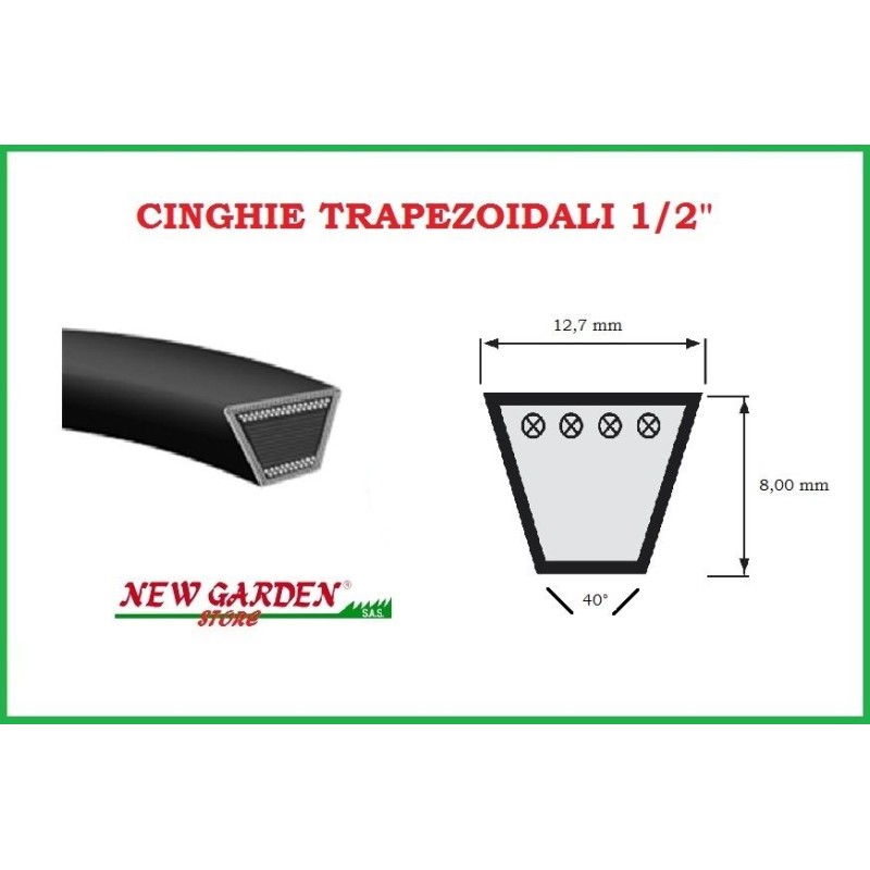 Cinghia trasmissione trattorino HUSQVARNA POGT20T48STA 532163817 12,7 x 2413