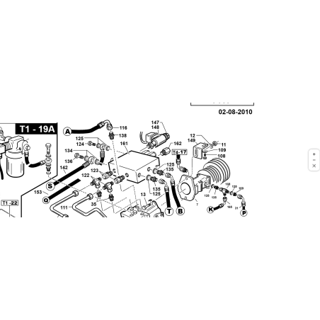 Soporte bloque válvulas con bomba T 25cc ORIGINAL KUBOTA GIANNI FERRARI 01.50.01.1920