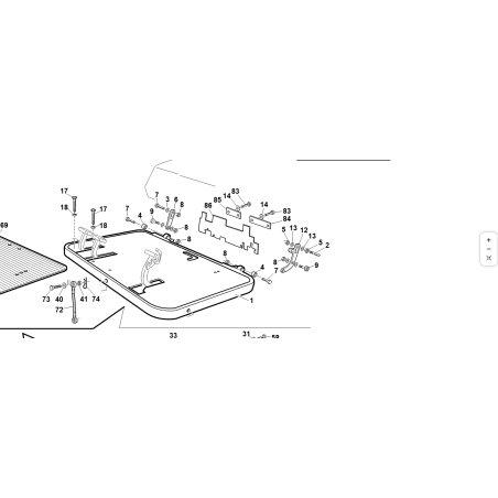 Cache-poussière en caoutchouc de fixation de plaque longue T2 ORIGINAL KUBOTA GIANNI FERRARI 01.60.00.1158