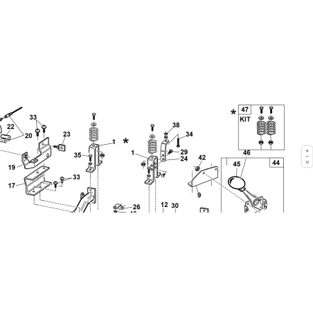Bouton d'accélérateur noir d'origine KUBOTA GIANNI FERRARI 00111610004