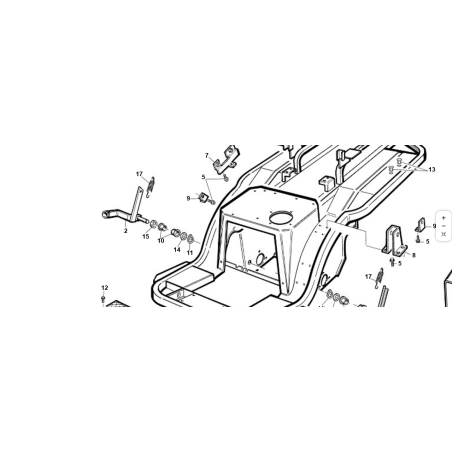 ÁNGULO DE FIJACIÓN COMPLETO PARA CASCO, ORIGINAL KUBOTA GIANNI FERRARI PZ95500159000