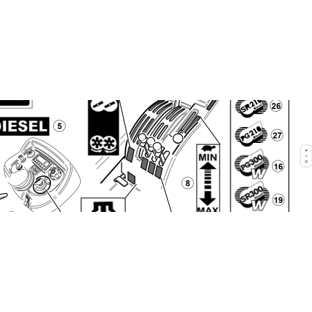 AUTOCOLLANT « PG 210 D » ORIGINAL KUBOTA GIANNI FERRARI 00555200242
