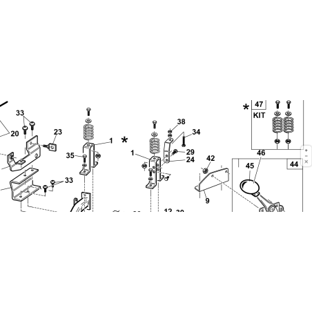 SOPORTE DE MUELLE DE ASIENTO ORIGINAL KUBOTA GIANNI FERRARI 94500000033