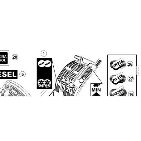 AUTOCOLLANT « SR 210 D » ORIGINAL KUBOTA GIANNI FERRARI 00555200243
