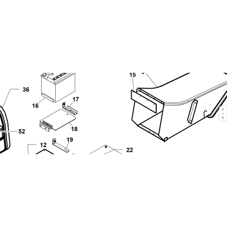 KOMPLETTE BATTERIE-BEFESTIGUNGSHALTERUNG ZNT ORIGINAL KUBOTA GIANNI FERRARI 94010710000
