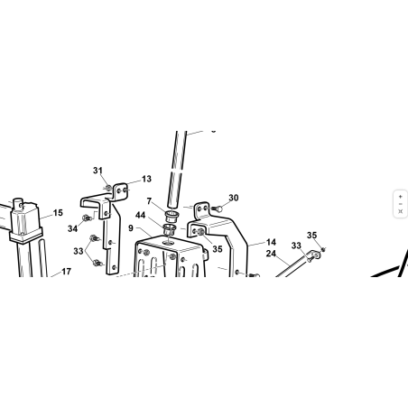 SUPPORTO ATTUATORE PIATTO DX ORIGINALE KUBOTA GIANNI FERRARI 94500000046