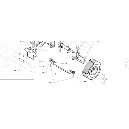 Axe de biellette de direction d'origine KUBOTA GIANNI FERRARI 95097000008