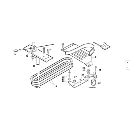 REJILLA DE RETENCIÓN DE CORREA COMPL. ZNT ORIGINAL KUBOTA GIANNI FERRARI PZ95500340000