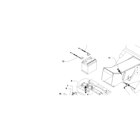 CAVO BATTERIA ROSSO  TG200 ORIGINALE KUBOTA GIANNI FERRARI 94010371700